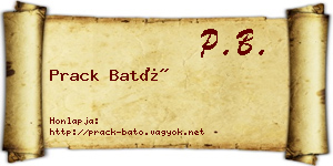 Prack Bató névjegykártya
